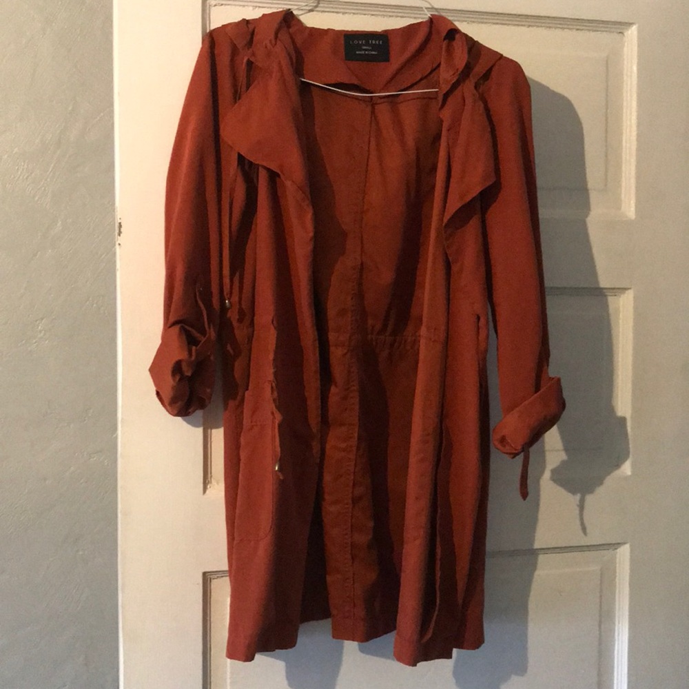 Love Tree burnt orange anorak light jacket